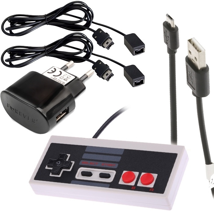 Komplett tilbehørssett til NES Classic Mini for kabelbaserte kontroller i gruppen Elektronikk / TV-spill & tilbehør / Nintendo Wii hos TP E-commerce Nordic AB (38-39678)