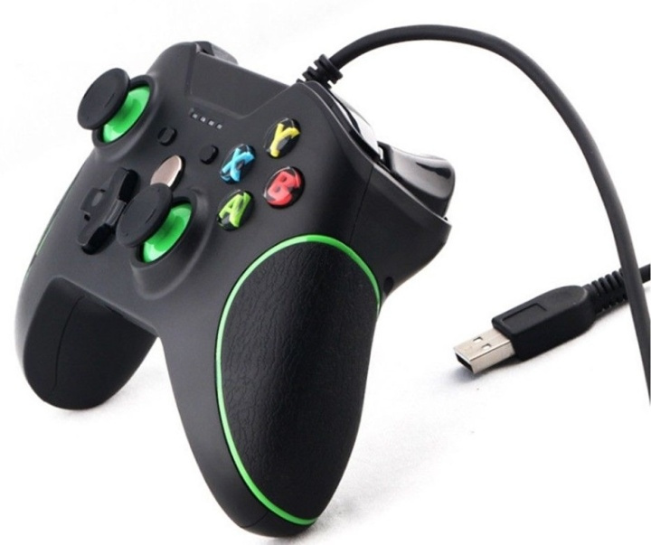 Trådad handkontroll till Xbox One/One S/One X, Svart i gruppen Elektronikk / TV-spill & tilbehør / Xbox One hos TP E-commerce Nordic AB (38-39828)