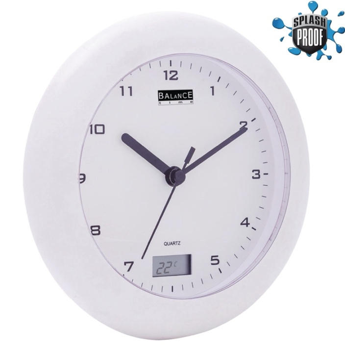 Balance Baderomsklokke / termometer 17 cm Analog Hvit i gruppen HJEM, HUS OG HAGE / Klokker & Teller / Veggklokkene hos TP E-commerce Nordic AB (38-40040)