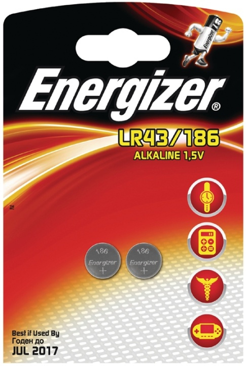 Energizer Alkaline Batteri LR43 | 1.5 V | 2-Blister i gruppen Elektronikk / Batterier & Ladere / Batterier / knappcelle hos TP E-commerce Nordic AB (38-40434)