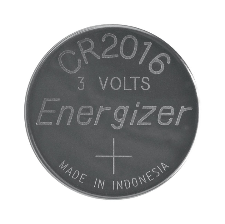 Energizer Lithium knappecellebatteri CR2016 | 3 V DC | 100 mAh | 2-Blister | Sølv i gruppen Elektronikk / Batterier & Ladere / Batterier / knappcelle hos TP E-commerce Nordic AB (38-40467)
