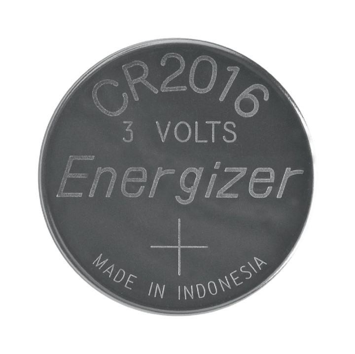 Energizer Lithium knappecellebatteri CR2016 | 3 V DC | 100 mAh | 2-Blister | Sølv i gruppen Elektronikk / Batterier & Ladere / Batterier / knappcelle hos TP E-commerce Nordic AB (38-40467)