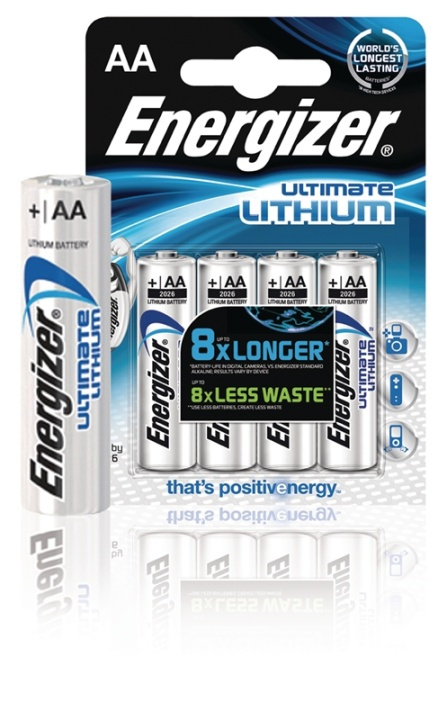 Energizer Litiumbatteri AA | 1.5 V DC | 3000 mAh | 4-Blister | Sølv i gruppen Elektronikk / Batterier & Ladere / Batterier / Andre hos TP E-commerce Nordic AB (38-40503)