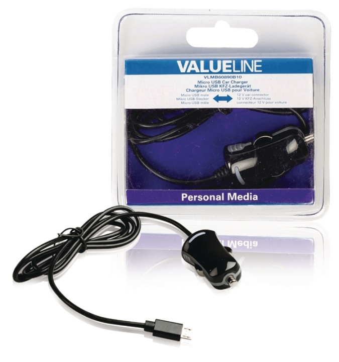 Valueline Billader 1-Utgang 2.1 A Micro USB Sort i gruppen SMARTTELEFON & NETTBRETT / Ladere og Kabler / Billader / Billader microUSB hos TP E-commerce Nordic AB (38-41859)