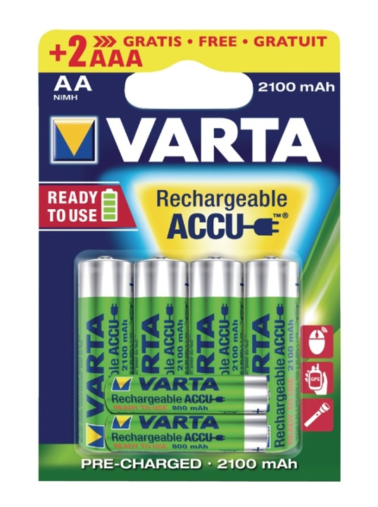 Varta Oppladbare Ni-MH batteri AA | 1.2 V DC | 2100 mAh | 6-Blister i gruppen Elektronikk / Batterier & Ladere / Oppladbare batterier / AA hos TP E-commerce Nordic AB (38-41935)