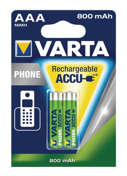 Varta Batteripakke for trådløs telefon NiMH 1,2 V 750 mAh 2-pakning i gruppen Elektronikk / Batterier & Ladere / Oppladbare batterier / AAA hos TP E-commerce Nordic AB (38-41946)