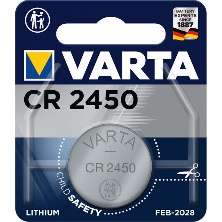Varta Lithium knappecellebatteri CR2450 | 3 V DC | 570 mAh | 1-Blister | Sølv i gruppen Elektronikk / Batterier & Ladere / Batterier / knappcelle hos TP E-commerce Nordic AB (38-41956)