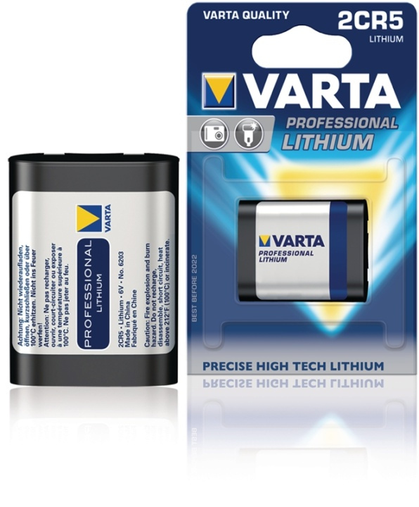 Varta Lithium Battery 2CR5 | 6 V DC | 1400 mAh | 1-Blister | Grå / Sølv i gruppen Elektronikk / Batterier & Ladere / Batterier / knappcelle hos TP E-commerce Nordic AB (38-41962)