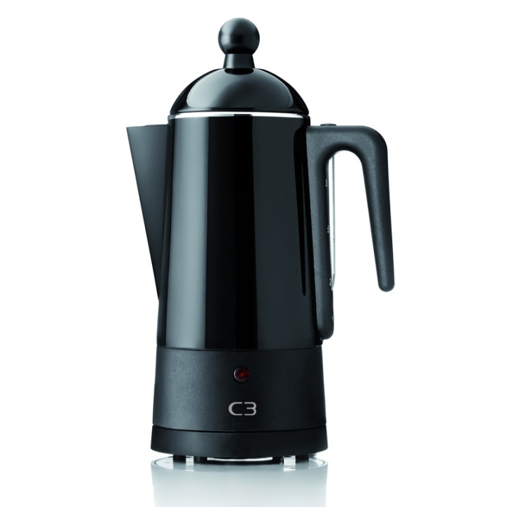 C3 Perkolator Design Svart stål 10kp i gruppen HJEM, HUS OG HAGE / Husholdningsapparater / Kaffe og espresso / Kaffetraktere hos TP E-commerce Nordic AB (38-42848)