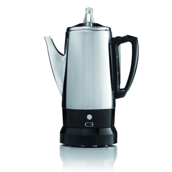 C3 Perkolator Original i rustfritt stål 6kp i gruppen HJEM, HUS OG HAGE / Husholdningsapparater / Kaffe og espresso / Kaffetraktere hos TP E-commerce Nordic AB (38-42851)