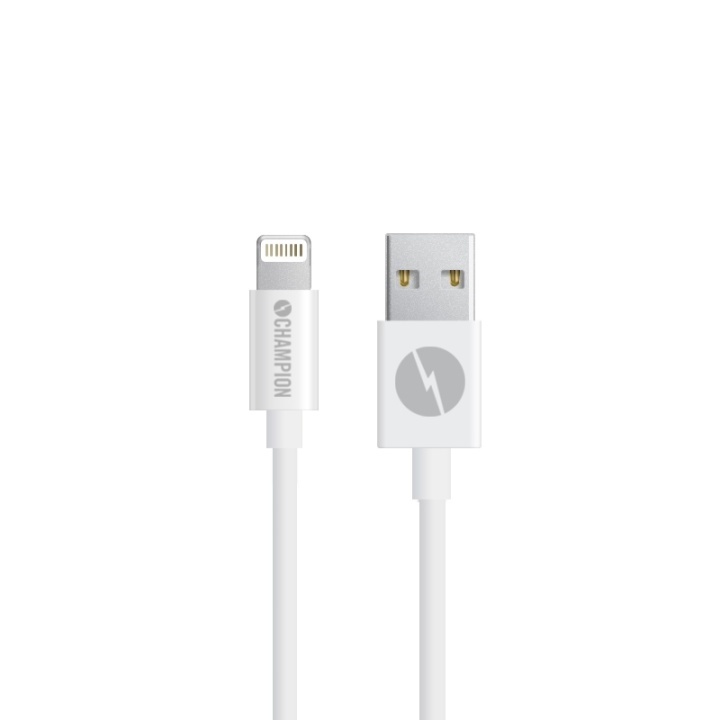 Champion USB-A til Lightning-kabel 2 m hvit i gruppen SMARTTELEFON & NETTBRETT / Ladere og Kabler / Kabler / Kabler Lightning hos TP E-commerce Nordic AB (38-43060)