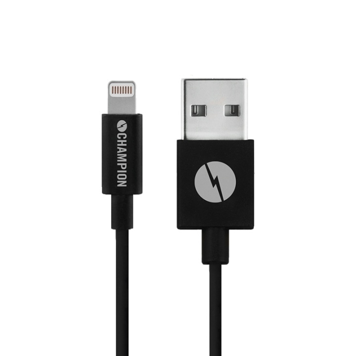 Champion USB-A til Lightning-kabel 1 m svart i gruppen SMARTTELEFON & NETTBRETT / Ladere og Kabler / Kabler / Kabler Lightning hos TP E-commerce Nordic AB (38-43094)