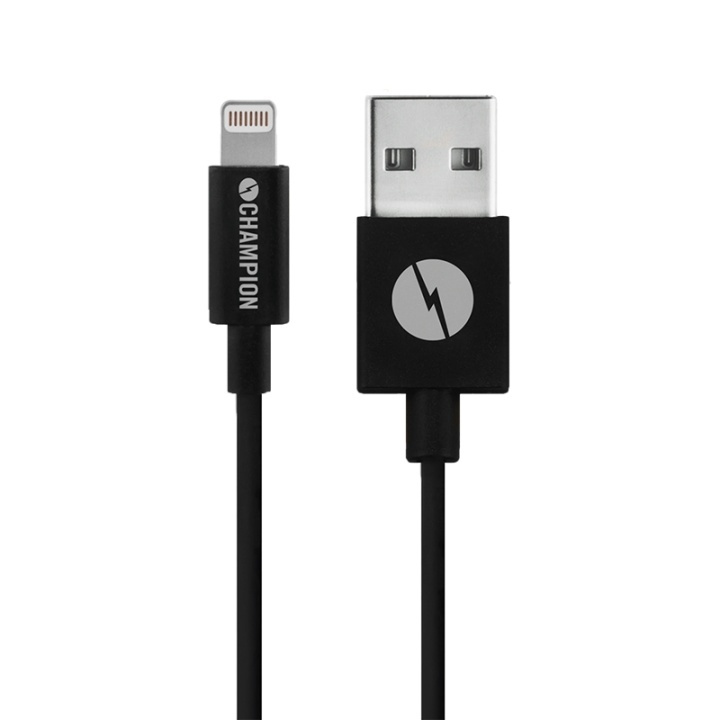 Champion USB-A til Lightning-kabel 2 m svart i gruppen SMARTTELEFON & NETTBRETT / Ladere og Kabler / Kabler / Kabler Lightning hos TP E-commerce Nordic AB (38-43095)