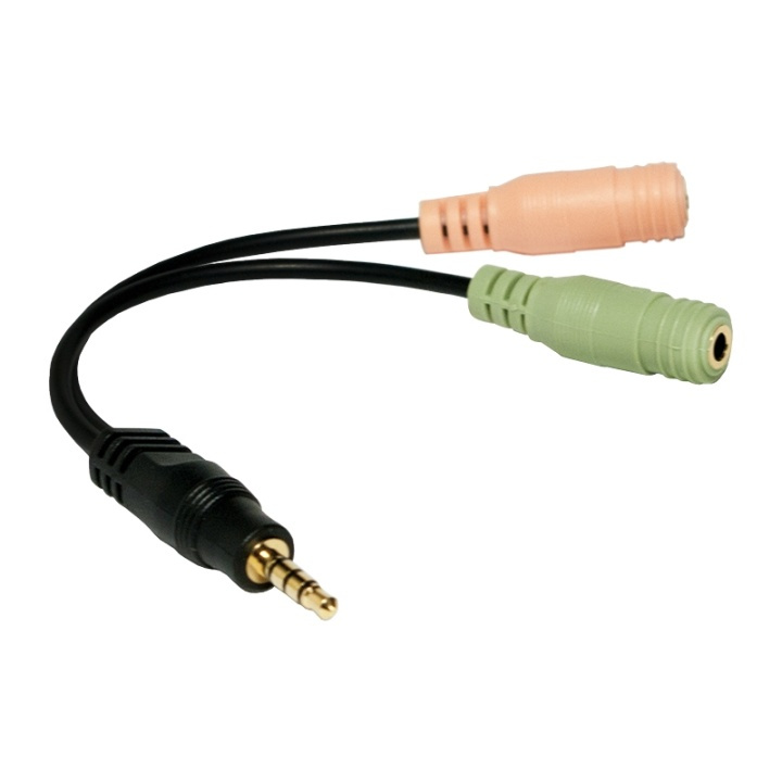 LogiLink 3,5mm Headsetuttag -> Mic/Ljud i gruppen Elektronikk / Kabler og adaptere / Lyd analog / Adaptere hos TP E-commerce Nordic AB (38-43825)
