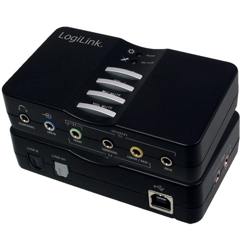 LogiLink USB-ljudkort 7.1-kanals i gruppen Datautstyr / PC-Komponenter / Lydkort hos TP E-commerce Nordic AB (38-43907)