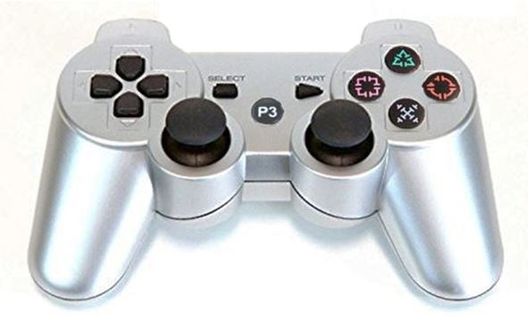 Trådlös handkontroll till PS3 med Bluetooth & DoubleShock 3, Silver i gruppen Elektronikk / TV-spill & tilbehør / Sony PlayStation 3 hos TP E-commerce Nordic AB (38-4447)
