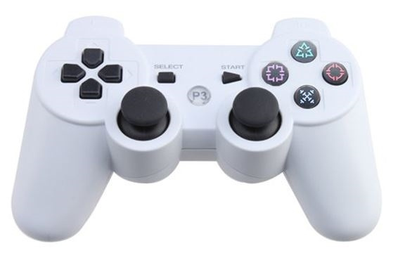 Trådlös handkontroll till PS3 med Bluetooth & DoubleShock 3, Vit i gruppen Elektronikk / TV-spill & tilbehør / Sony PlayStation 3 hos TP E-commerce Nordic AB (38-4491)