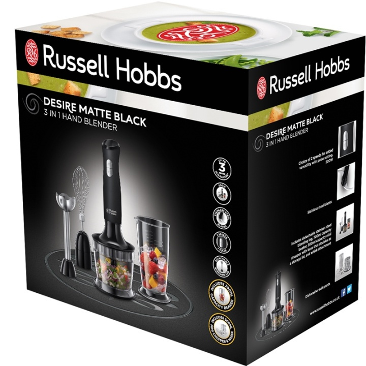 Russell Hobbs Stavmikser 24702-56 Svart 3-i-1 Stavmikser i gruppen HJEM, HUS OG HAGE / Husholdningsapparater / Matprosessorer og kjøkkenassistenter / Stavmiksere hos TP E-commerce Nordic AB (38-46044)
