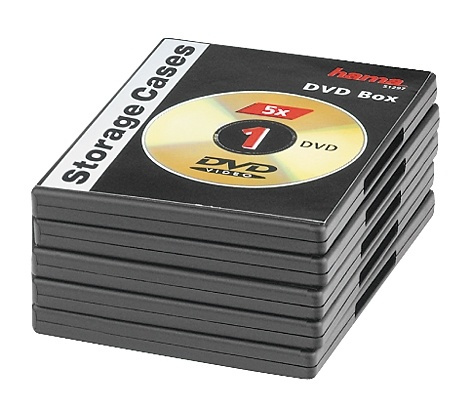 Hama DVD-Box Svart 5-pack i gruppen Elektronikk / Lagringsmedia / CD/DVD/BD-plater / CD/DVD-oppbevaring hos TP E-commerce Nordic AB (38-47344)
