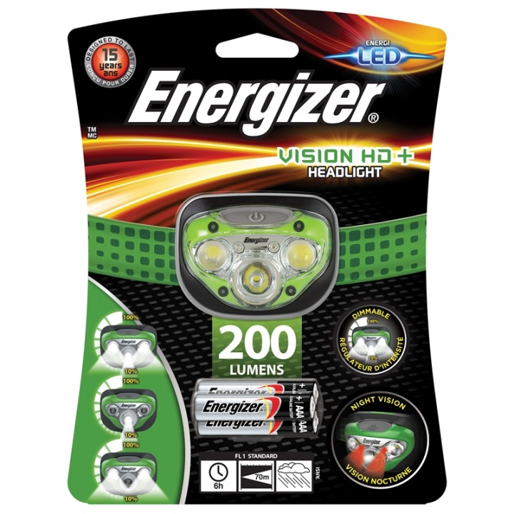 Energizer Pannlampa Vision HD 3 + 2 LED 200 Lumen i gruppen SPORT, FRITID & HOBBY / Lommelykter og hodelykter / Hodelykter hos TP E-commerce Nordic AB (38-47911)
