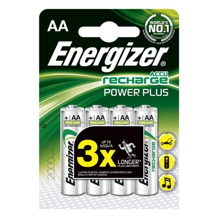 Energizer-batteri Aa/Lr6 oppladbart Ni-Mh 2000Mah 4-pakning i gruppen Elektronikk / Batterier & Ladere / Oppladbare batterier / AA hos TP E-commerce Nordic AB (38-47922)