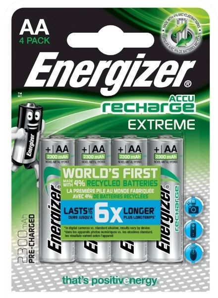 Energizer Batteri Aa/Lr6 oppladbart Ni-Mh 2300Mah 4-pakning i gruppen Elektronikk / Batterier & Ladere / Batterier / AA hos TP E-commerce Nordic AB (38-47926)