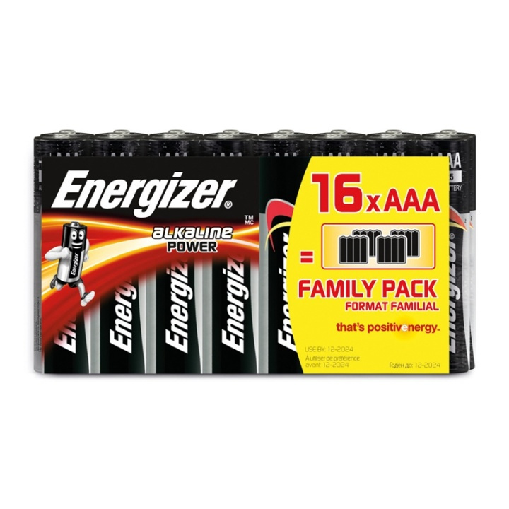 Energizer Batteri AAA/LR03 Alkaline Power 16-pak Blister i gruppen Elektronikk / Batterier & Ladere / Batterier / AAA hos TP E-commerce Nordic AB (38-47939)