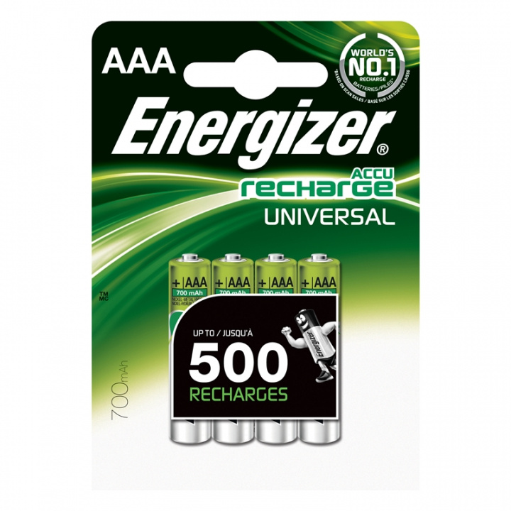 Energizer Batteri AAA/Lr03 Laddbart Ni-Mh 700Mah 4-Pack i gruppen Elektronikk / Batterier & Ladere / Oppladbare batterier hos TP E-commerce Nordic AB (38-47946)