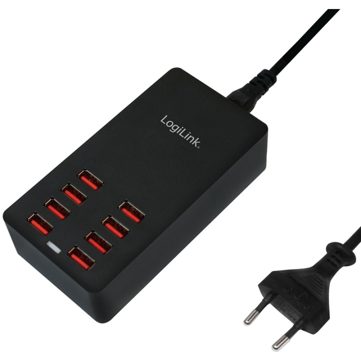 LogiLink USB-lader 8 porter 8,8A i gruppen SMARTTELEFON & NETTBRETT / Ladere og Kabler / Vegglader / Vegglader USB hos TP E-commerce Nordic AB (38-50574)