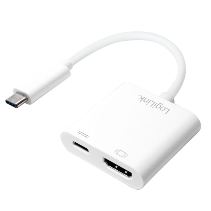 LogiLink USB-C -> HDMI + USB-C i gruppen Elektronikk / Kabler og adaptere / HDMI / Adaptere hos TP E-commerce Nordic AB (38-50666)