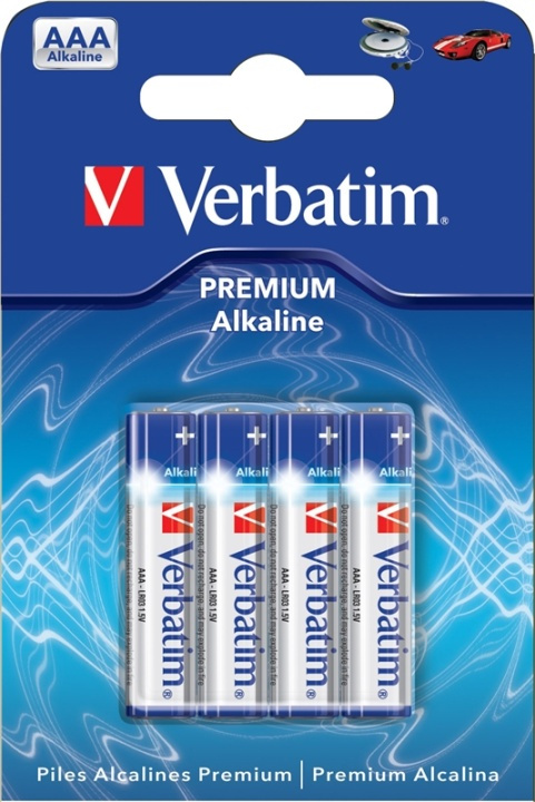 Verbatim batterier, AAA(LR03), 4-pack, Alkaline, 1,5 V i gruppen Elektronikk / Batterier & Ladere / Batterier / AAA hos TP E-commerce Nordic AB (38-5158)