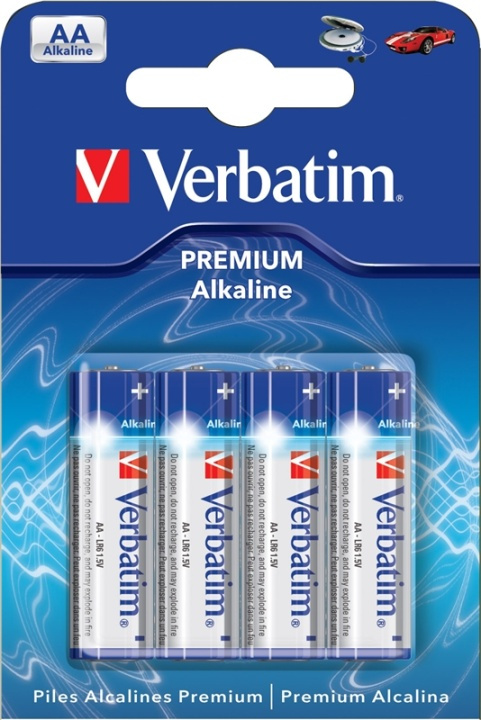 Verbatim batterier, AA(LR06), 4-pack, Alkaline, 1,5 V i gruppen Elektronikk / Batterier & Ladere / Batterier / AA hos TP E-commerce Nordic AB (38-5159)
