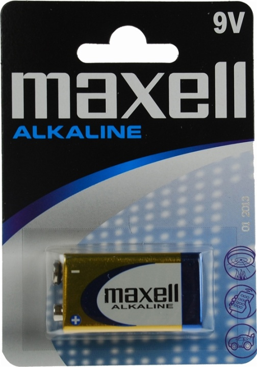 Maxell batteri, 9V/6LR61, Alkaliskt, 1-pack i gruppen Elektronikk / Batterier & Ladere / Batterier / 9V hos TP E-commerce Nordic AB (38-5160)