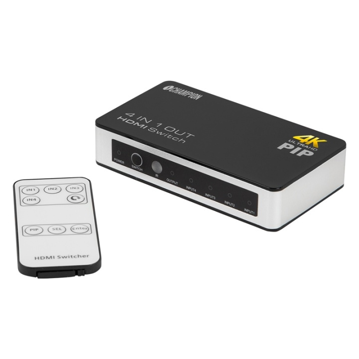 Champion HDMI Switch 4x1 4K Remote/PIP i gruppen Datautstyr / Kabler og adaptere / HDMI/VGA/DVI-switcher hos TP E-commerce Nordic AB (38-52263)
