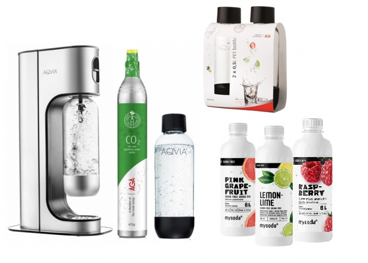 AGA Aqvia Exclusive Steel Black Paket i gruppen HJEM, HUS OG HAGE / Husholdningsapparater / Vann og juice / Kullsyremaskin / Maskiner hos TP E-commerce Nordic AB (38-5273PKT)