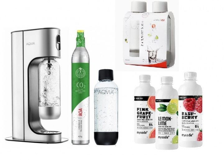 AGA Aqvia Exclusive Steel Black Paket i gruppen HJEM, HUS OG HAGE / Husholdningsapparater / Vann og juice / Kullsyremaskin / Maskiner hos TP E-commerce Nordic AB (38-5273PKT)
