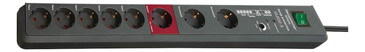 Brennenstuhl Secure-Tec 19.500A, 8xCEE 7/4, kjæledyrbeskyttelse, Master/slave, svart i gruppen HJEM, HUS OG HAGE / El og belysning / Grenuttak hos TP E-commerce Nordic AB (38-52751)