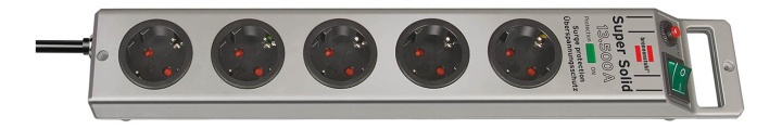 Super-Solid 13.500A extension socket 5-way silve 2,5m H05VV-F 3G1,5 i gruppen HJEM, HUS OG HAGE / El og belysning / Grenuttak hos TP E-commerce Nordic AB (38-52753)