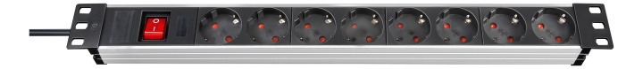 Brennenstuhl Premium-Line Technic Alu, 8CEE7/4, jordet, 16A i gruppen HJEM, HUS OG HAGE / El og belysning / Grenuttak hos TP E-commerce Nordic AB (38-52763)