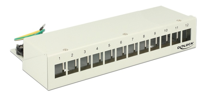 DeLOCK kretspanel, 12 porter, for keystone-kontakter, skjermet, grå i gruppen Datautstyr / Nettverk / Switcher hos TP E-commerce Nordic AB (38-52947)