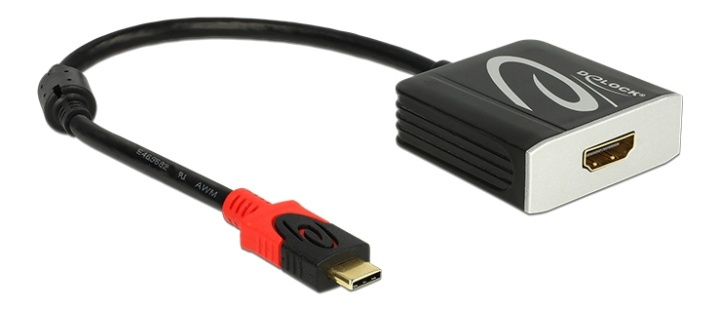 DeLOCK USB-C to HDMI adapter, 4K UHD in 60Hz, 1xHDMI ho, black i gruppen Datautstyr / Kabler og adaptere / Andre hos TP E-commerce Nordic AB (38-52981)