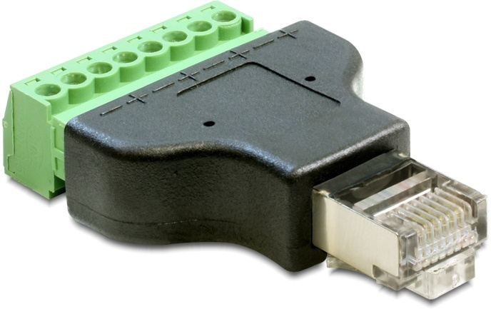 DeLOCK terminalblokkadapter, RJ45 hane, 8-pinners i gruppen Datautstyr / Kabler og adaptere / Nettverk / Adaptere og koblinger hos TP E-commerce Nordic AB (38-52998)