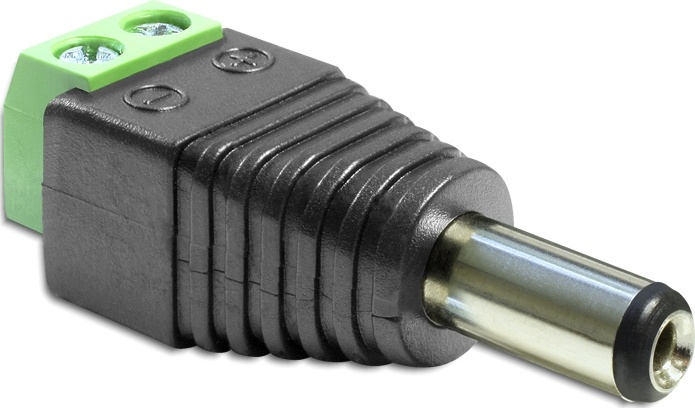 DeLOCK DC-terminalblock, 2,1x5,5x11mm, pluss i midten i gruppen Datautstyr / Kabler og adaptere / Intern / Strømkabler og adaptere hos TP E-commerce Nordic AB (38-52999)