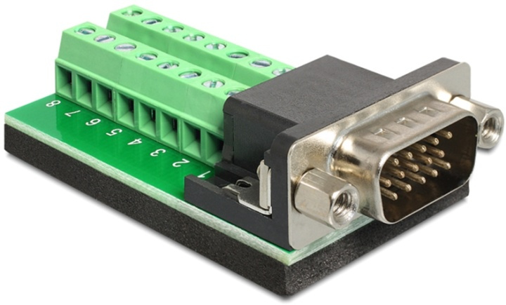 DeLOCK HD-15 terminalblokkadapter, HD-15 hann i gruppen Datautstyr / Kabler og adaptere / VGA / Adaptere hos TP E-commerce Nordic AB (38-53001)