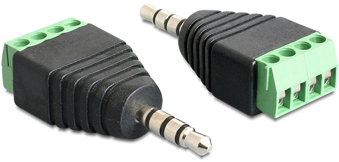 DeLOCK adapter, 3,5mm stereo ha till 4-pin terminalblock, svart i gruppen Elektronikk / Kabler og adaptere / Lyd analog / Adaptere hos TP E-commerce Nordic AB (38-53002)