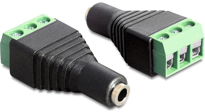 DeLOCK adapter, 3,5mm stereo ho till 3-pin terminalblock, svart i gruppen Elektronikk / Kabler og adaptere / Lyd analog / Adaptere hos TP E-commerce Nordic AB (38-53004)