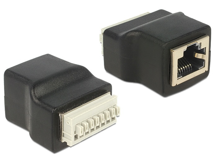 DeLOCK RJ45 rekkeklemmeadapter, skrueløs, RJ45 hunn i gruppen Datautstyr / Kabler og adaptere / Nettverk / Adaptere og koblinger hos TP E-commerce Nordic AB (38-53008)