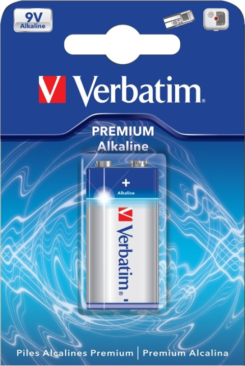 Verbatim batteri, 9V/6LR61, Alkaliskt, 1-pack i gruppen Elektronikk / Batterier & Ladere / Batterier / 9V hos TP E-commerce Nordic AB (38-5301)
