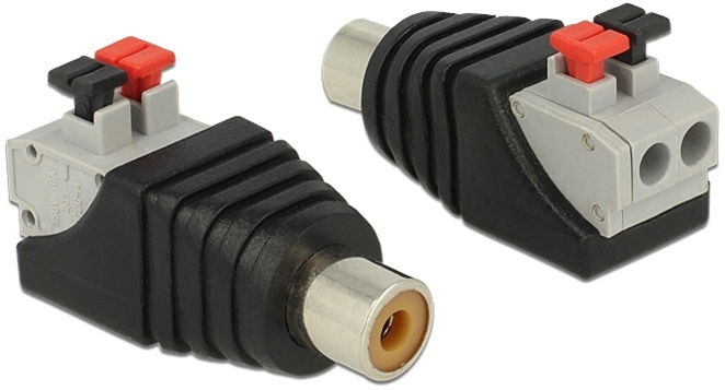 DeLOCK RCA terminalblocksadapter, RCA hona, pitch 5mm i gruppen Elektronikk / Kabler og adaptere / RCA / Adaptere hos TP E-commerce Nordic AB (38-53011)