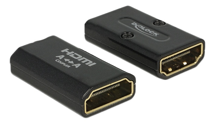 DeLOCK HDMI-adapter, 19-pinners ho-ho, gullbelagt, 3840x216 i gruppen Elektronikk / Kabler og adaptere / HDMI / Adaptere hos TP E-commerce Nordic AB (38-53015)